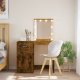 vidaXL Toaletka z oświetleniem LED, przydymiony dąb, 90x42x132,5 cm 1
