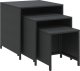 vidaXL Stoliki wsuwane pod siebie, 3 szt., czarne, rattan PE 2