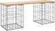 vidaXL Ławka ogrodowa, gabion, 103x31x42 cm, lite drewno sosnowe 1