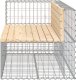 vidaXL Ławka ogrodowa z gabionem, 122x71x65,5 cm, lite drewno sosnowe 4