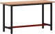 vidaXL Stół roboczy, 150x55x81,5 cm, lite drewno bukowe i metal 2