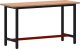 vidaXL Stół roboczy, 150x55x81,5 cm, lite drewno bukowe i metal 5