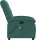 vidaXL Rozkładany fotel masujący, ciemnozielony, obity tkaniną 5