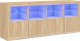 vidaXL Szafka z oświetleniem LED, dąb sonoma, 163x37x67 cm 2
