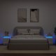 vidaXL Szafki nocne z oświetleniem LED, 2 szt., białe, 35x39x55 cm 4