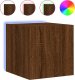 vidaXL Ścienna szafka TV z LED, brązowy dąb, 30,5x35x30 cm 1