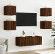 vidaXL Ścienna szafka TV z LED, brązowy dąb, 30,5x35x30 cm 5