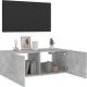 vidaXL Ścienna szafka TV z LED, szarość betonu, 80x35x31 cm 6