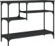 vidaXL Stolik konsolowy z półkami, czarny, 100x35x75 cm 2
