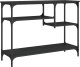 vidaXL Stolik konsolowy z półkami, czarny, 100x35x75 cm 6