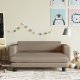 vidaXL Sofa dziecięca z podnóżkiem, cappuccino, 100x50x30 cm, ekoskóra 1