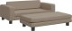 vidaXL Sofa dziecięca z podnóżkiem, cappuccino, 100x50x30 cm, ekoskóra 1