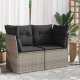 vidaXL Sofa ogrodowa z poduszkami, 2-osobowa, szara, polirattan 1