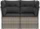 vidaXL Sofa ogrodowa z poduszkami, 2-osobowa, szara, polirattan 3