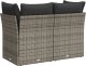 vidaXL Sofa ogrodowa z poduszkami, 2-osobowa, szara, polirattan 5