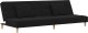 vidaXL 2-osobowa kanapa, 2 poduszki, czarna, tapicerowana tkaniną 2