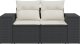 vidaXL Sofa ogrodowa z poduszkami, 2-osobowa, czarna, polirattan 3