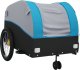 vidaXL Przyczepka rowerowa, czarno-niebieska, 45 kg, żelazo 4