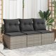 vidaXL 3-osobowa sofa ogrodowa z poduszkami, szara, polirattan 1