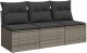 vidaXL 3-osobowa sofa ogrodowa z poduszkami, szara, polirattan 1