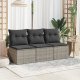 vidaXL 3-osobowa sofa ogrodowa z poduszkami, szara, polirattan 2