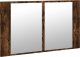 vidaXL Szafka łazienkowa z lustrem i LED, opalany dąb, 80x12x45, akryl 6