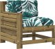 vidaXL Siedzisko ogrodowe z podłokietnikiem i poduszką, impregnowane 2