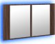 vidaXL Szafka łazienkowa z lustrem i LED, brązowy dąb, 80x12x45, akryl 5