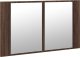 vidaXL Szafka łazienkowa z lustrem i LED, brązowy dąb, 80x12x45, akryl 6