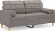vidaXL 2-osobowa sofa z poduszkami, taupe, 140 cm, tkanina 2