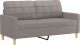 vidaXL 2-osobowa sofa z poduszkami, taupe, 140 cm, tkanina 4