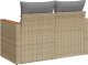 vidaXL Sofa ogrodowa z poduszkami, 2-osobowa, beż, polirattan 5