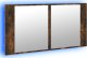 vidaXL Szafka łazienkowa z lustrem i LED, opalany dąb, 90x12x45, akryl 4