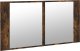 vidaXL Szafka łazienkowa z lustrem i LED, opalany dąb, 90x12x45, akryl 5