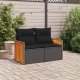 vidaXL Sofa ogrodowa z poduszkami, 2-osobowa, czarna, polirattan 2