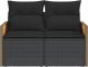 vidaXL Sofa ogrodowa z poduszkami, 2-osobowa, czarna, polirattan 3