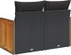 vidaXL Sofa ogrodowa z poduszkami, 2-osobowa, czarna, polirattan 5