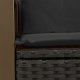 vidaXL Sofa ogrodowa z poduszkami, 2-osobowa, czarna, polirattan 6