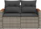 vidaXL Sofa ogrodowa z poduszkami, 2-osobowa, szara, polirattan 3