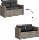 vidaXL Sofa ogrodowa z poduszkami, 2-osobowa, szara, polirattan 6