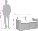 vidaXL Sofa ogrodowa z poduszkami, 2-osobowa, szara, polirattan 9