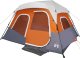 Namiot turystyczny vidaXL Namiot rodzinny z LED, 6-os., jasnoszaro-pomarańczowy 6