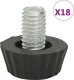 vidaXL Regulowane nóżki do mebli, M8, 18 szt., czarne 1