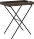 vidaXL Składany stolik z tacą, brązowy, 65x40x75 cm, polirattan 2
