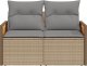 vidaXL Sofa ogrodowa z poduszkami, 2-osobowa, beż, polirattan 3