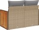 vidaXL Sofa ogrodowa z poduszkami, 2-osobowa, beż, polirattan 5