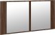 vidaXL Szafka łazienkowa z lustrem i LED, brązowy dąb, 90x12x45, akryl 6