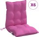 vidaXL Poduszki na krzesła z niskim oparciem, 6 szt., różowe 2