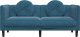 vidaXL Sofa 2-osobowa z poduszkami, niebieska, aksamit 4