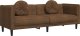 vidaXL Sofa 3-os., brązowa, sztuczna skóra zamszowa 2